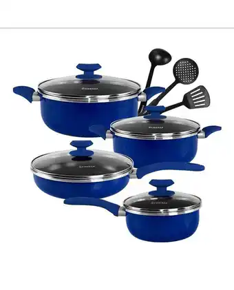 Tiendas EFE Set de ollas antiadherentes fz-1625t-2 azul oferta
