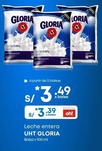 Makro Leche entera gloria 900ml oferta