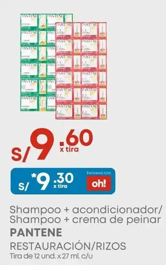Makro Shampoo + acondicionador/ shampoo + crema de peinar pantene oferta