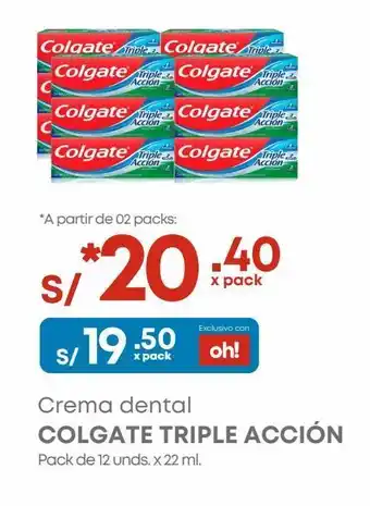 Makro Crema dental pack de 12 unds. x 22 ml. colgate triple acción oferta