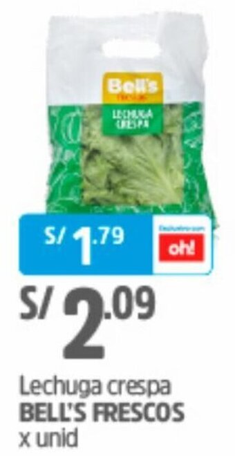 Plaza Vea Lechuga Crespa Bell's Frescos oferta