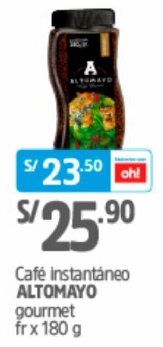 Plaza Vea Café Instantáneo Altomayo Gourmet 180g oferta