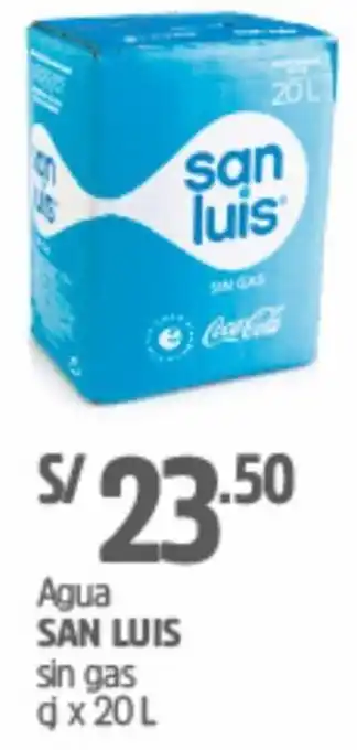 Plaza Vea Agua San Luis sin Gas 20L oferta