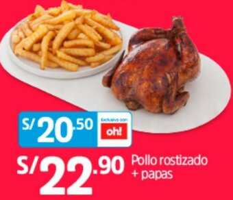 Plaza Vea Pollo Rostizado + Papas oferta