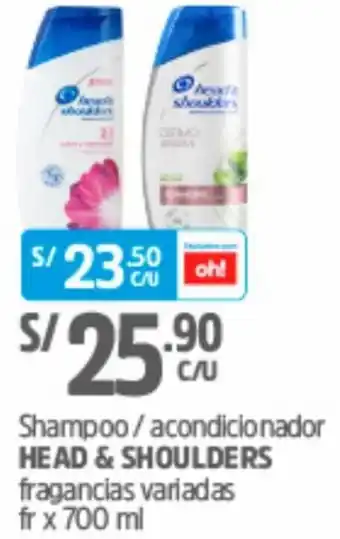 Plaza Vea Shampoo & Acondicionador Head & Shoulders 700ml oferta