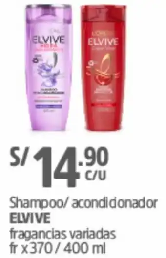 Plaza Vea Shampoo / Acondicionador Elvive 370/400ml oferta