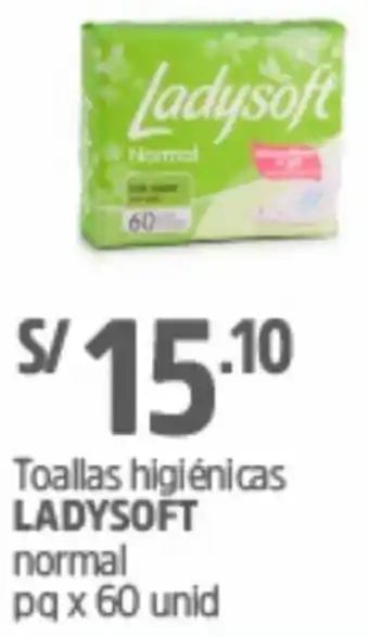 Plaza Vea Toallas Higiénicas Ladysoft Normal 60Unid oferta