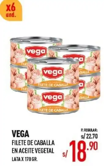 Vega Vega Filete de CAballa en Aceite Vegetal 170gr oferta