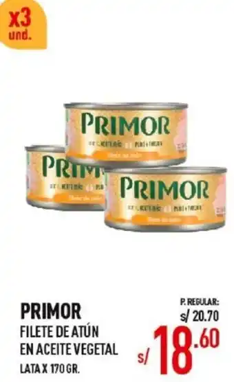 Vega Primor Filete de Atún en Aceite Vegetal 170gr oferta