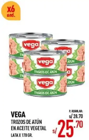 Vega Vega Trozos de Atún en Aceite Vegetal 170gr oferta