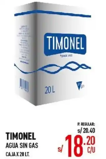Vega Timonel Agua Sin Gas 20lt oferta