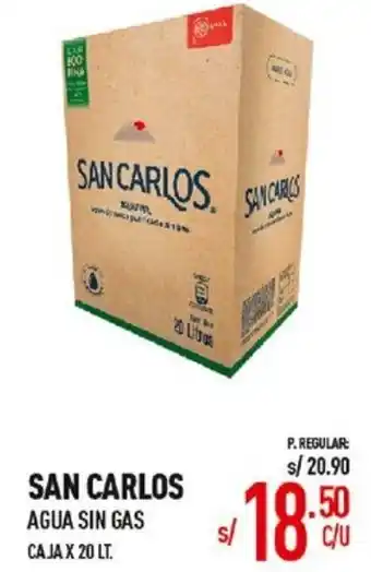 Vega San Carlos Agua Sin Gas 20lt oferta