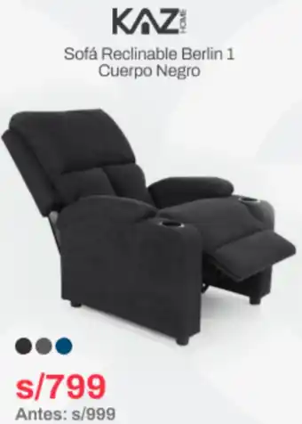 Oechsle KAZ Sofá Reclinable Berlin 1 Cuerpo Negro oferta