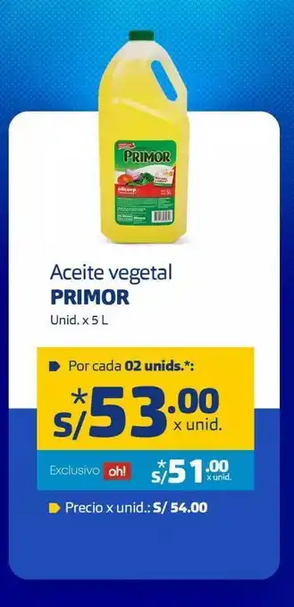 Makro Aceite vegetal primor 5l oferta