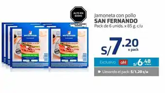 Makro Jamoneta con pollo san fernando pack de 6 unids. x 85 g. c/u oferta