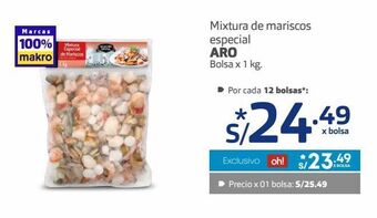 Makro Mixtura de mariscos especial aro bolsa x 1 kg oferta