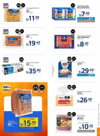 Makro Salchicha frankfurter aro oferta