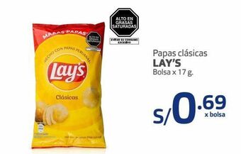 Papas clásicas lay’s bolsa x 17 g
