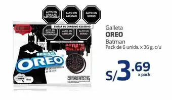 Makro Galleta oreo batman pack de 6 unids. x 36 g. c/u oferta