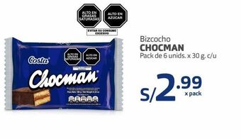 Makro Bizcocho chocman pack de 6 unids. x 30 g. c/u oferta