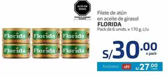 Makro Filete de atún en aceite de girasol florida pack de 6 unids. x 170 g. c oferta