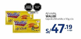 Makro Ají criollo walibí caja de 250 unids. x 10 g. c/u oferta