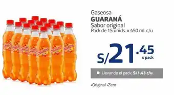 Makro Gaseosa guaraná sabor original pack de 15 unids. x 450 ml. c/u oferta