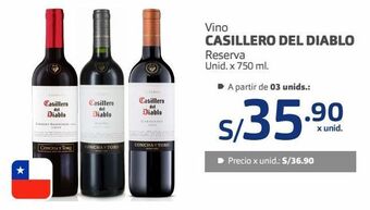 Makro Vino casillero del diablo reserva unid. x 750 ml. oferta