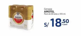 Makro Cerveza amstel pack de 06 latas x 355 ml oferta