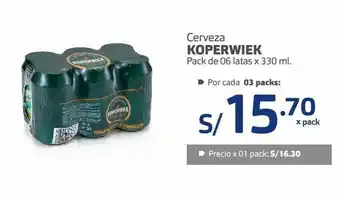 Makro Cerveza koperwiek pack de 06 latas x 330 ml. oferta