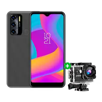 Tottus Smartphone iswag activ 4gb 32gb 3gb gris ds + cámara de acción prolink negra oferta