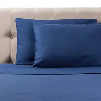 Tottus Juego de sabanas microfibra 2 plazas azul oferta