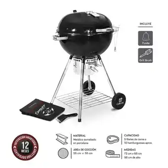 Tottus Parrilla sheriff 22" negro + funda impermeable + brush oferta