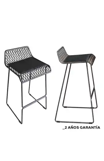 Tiendas EFE Banco de metal 500° negro mate con cojin oferta