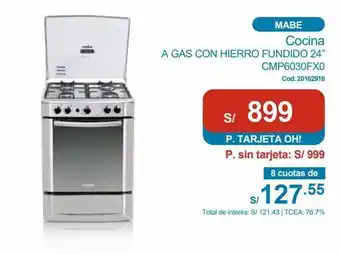 Makro Cocina a gas con hierro fundido 24” oferta