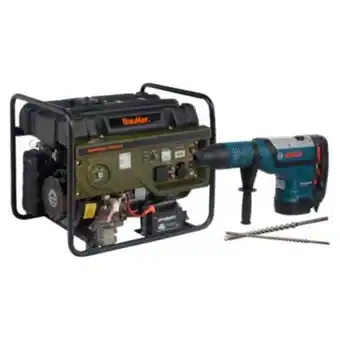 Maestro Combo martillo perforador gbh 12-52 d + generador a gasolina 6000w 4t gg6300e + broca sds-max 32x400/520 mm + broca sds-max oferta