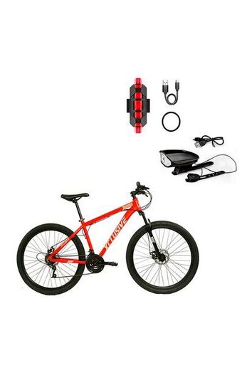 Tiendas EFE Bicicleta aluminio xclusive aro 27' rg f. disco hidráulico + kit de luces delanteras negro y traseras rojo oferta