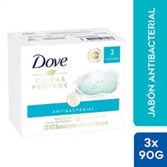 Mifarma Jabón antibacterial dove cuida y protege - caja 3 un oferta