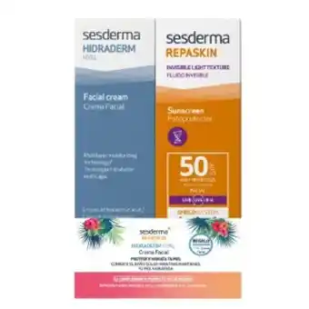 Mifarma Pack verano sesderma: repaskin fluido invisible + hidraderm hyal crema facial - frasco 50 + 50 ml oferta