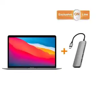 iShop Exclusivo online macbook air 13" con chip m1 - 256gb - 7gpu - gris espacial (2020)-adaptador satechi tipo-c slim multimedia v oferta