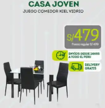 Tottus Casa Joven Juego Comedor Kiel Vidrio oferta