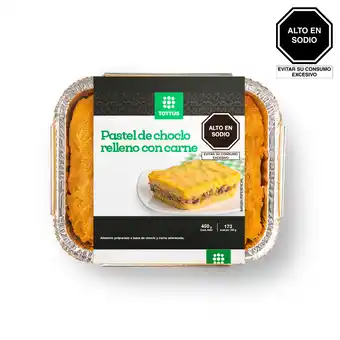 Pastel de choclo con relleno de carne tottus