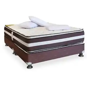 Tottus Box tarima + 01 colchón albania pillow top queen + 2 almohadas + 01 protector oferta