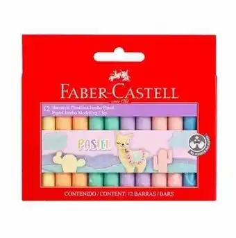 Barras de Plastilina FABER-CASTELL Jumbo Pastel Paquete 12un