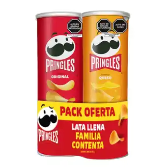 Tottus Pack pringles original 124 gr + queso 124 gr oferta