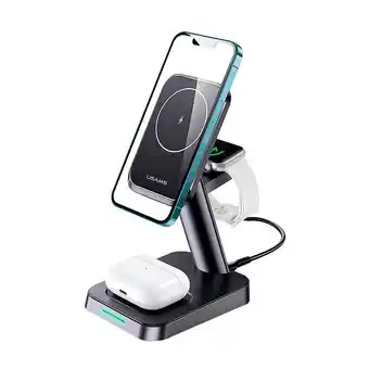 Tottus Cargador y soporte inalambrico 3en1 neg oferta