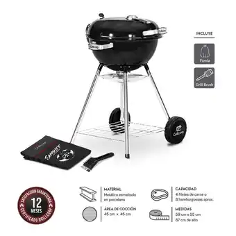 Tottus Parrilla sheriff 18" negro + funda impermeable + brush oferta
