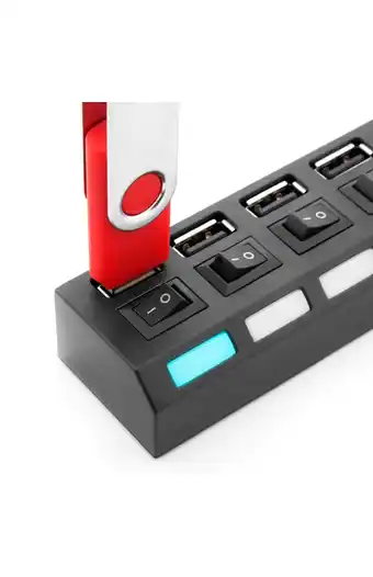 Tiendas EFE Hub 4 puerto independient 2.0 usb negro oferta
