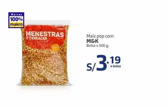 Makro Maíz pop corn m&k oferta