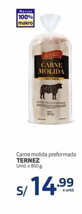 Makro Carne molida preformada ternez unid. x 800 g oferta